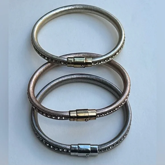 FOSSIL 3 Leather Wrap Bracelets